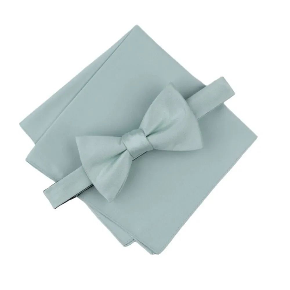 NWT Original Penguin texture satin bow tie and pocket square set in the color Mi
